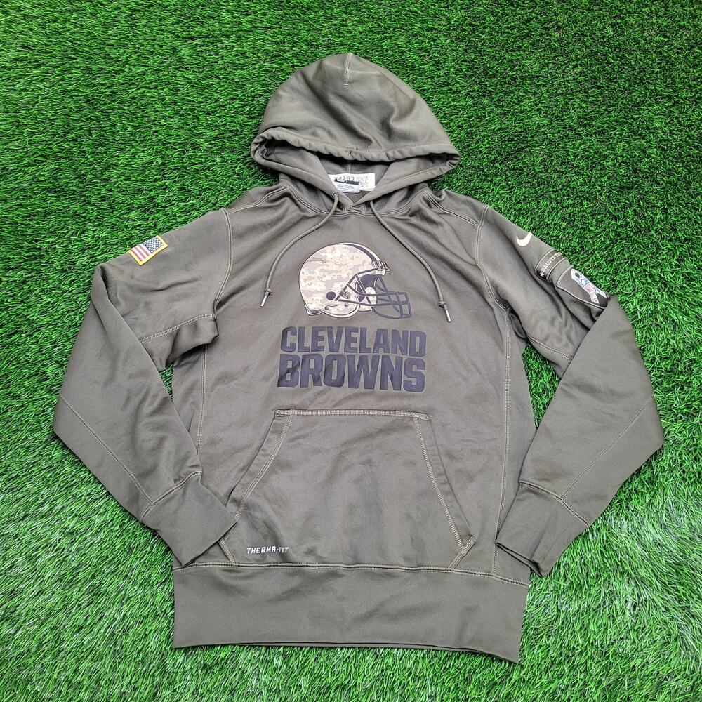 NIKE Cleveland Browns Hoodie Small 20x26 Therma-Fit Baggy